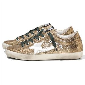 Gold Glitter Golden Goose Sneakers